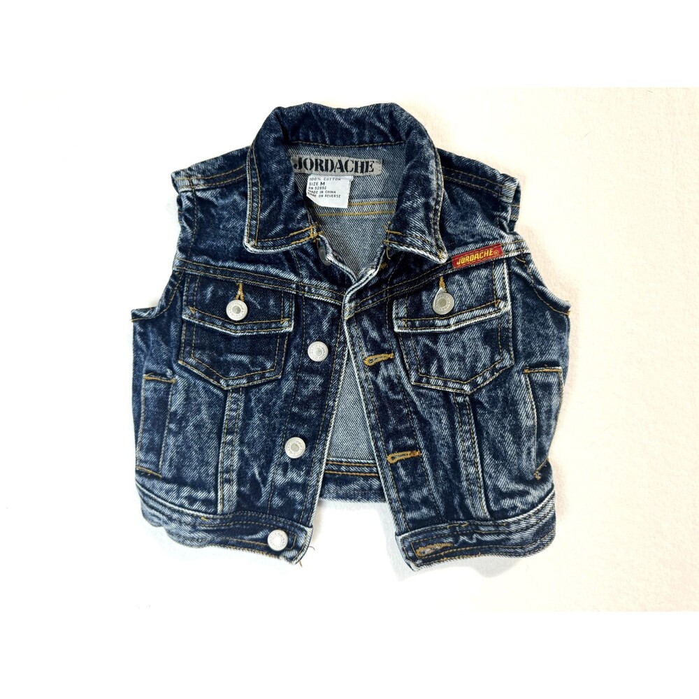 Vintage Baby Jordache Distressed Denim Vest Boy/Girl Size 12 Months Punk Biker
